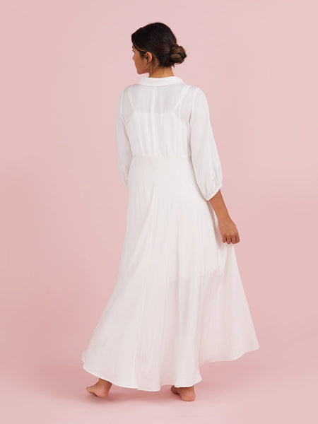 The Emmie Long Night Robe - White