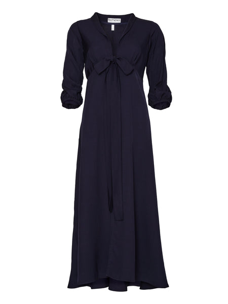 The Emmie Long Night Robe - Navy